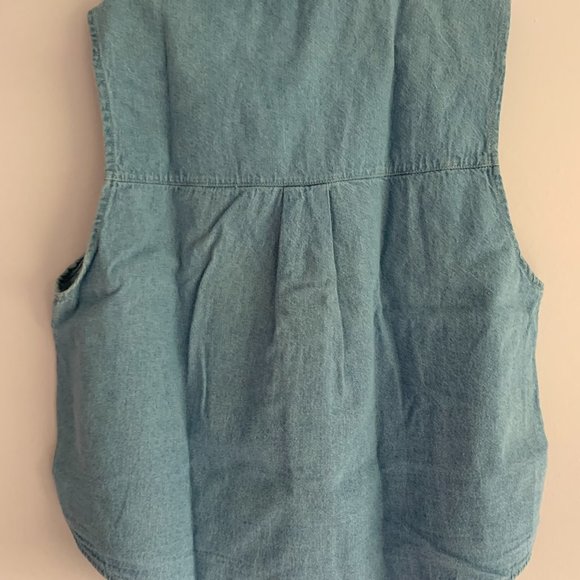 American Apparel Blue Button-Up Sleeveless Collar Tank Top - Size XS/S - Picture 6 of 6